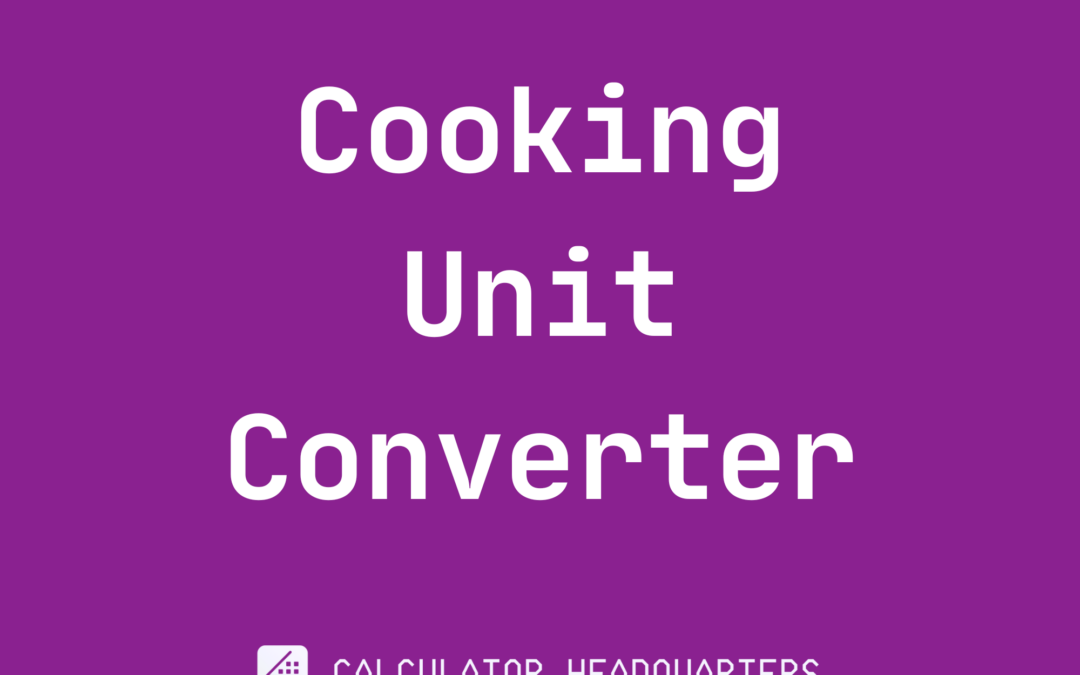 Cooking Unit Converter