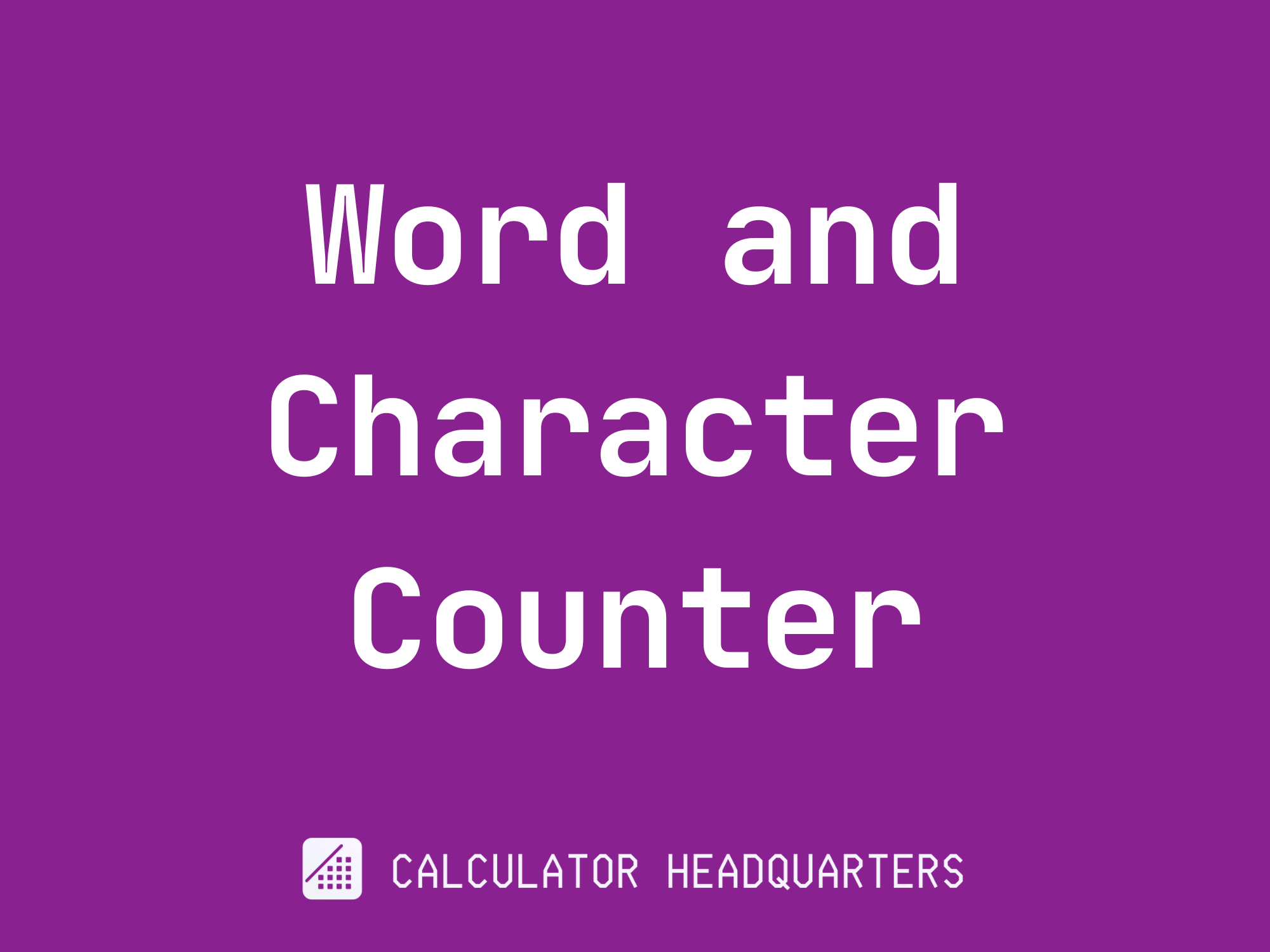 Word And Character Counter